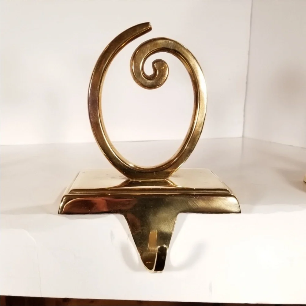 Pottery Barn “JOY” Stocking Holder Brass Gold Tone